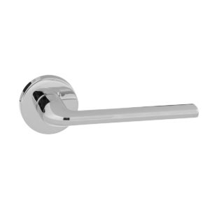 Forme Milly Lever Door Handle on Minimal Round Rose - Polished Chrome