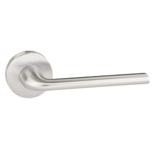 Forme Milly Lever Door Handle on Minimal Round Rose - Satin Chrome