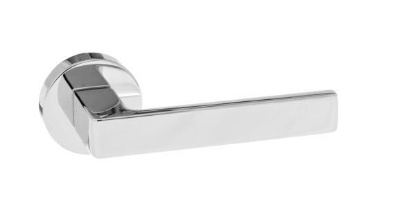 Forme Asti Lever Door Handle on Minimal Round Rose - Polished Chrome