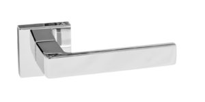 Forme Asti Lever Door Handle on Minimal Square Rose - Polished Chrome
