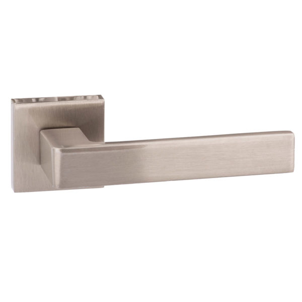 Forme Asti Lever Door Handle on Minimal Square Rose - Satin Nickel