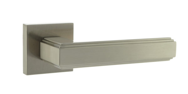 Forme Alila Lever Door Handle on Minimal Square Rose - Satin Nickel