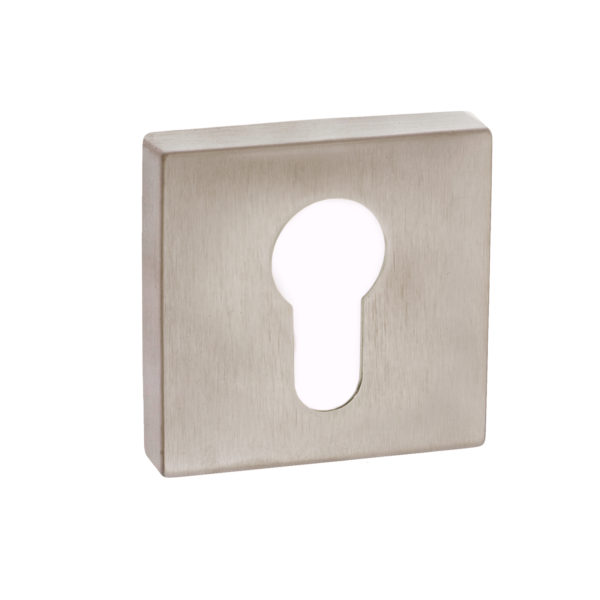 Forme Euro Escutcheons on Minimal Square Rose - Satin Nickel