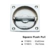 Square Flush Pull – 63mm – Polished Chrome
