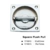 Square Flush Pull – 63mm – Polished Satin Chrome