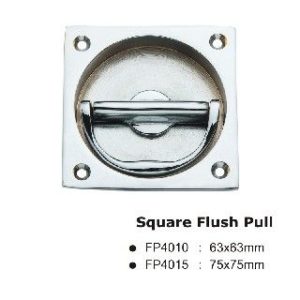Square Flush Pull – 63mm – Polished Satin Chrome