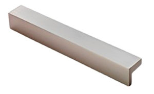 Fingertip Heavy Pattern L Shaped Cabinet Pull Handles (160mm C/C), Satin Nickel