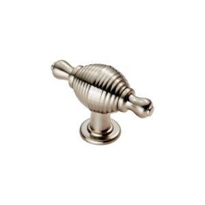 Fingertip FTD600RSN Ftd Reeded Knob With Finial Ends 70 X 26mm Satin Nickel