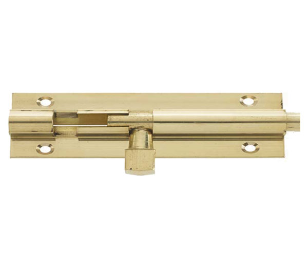 Straight Brass Barrel Bolt (Various Sizes), Polished Brass