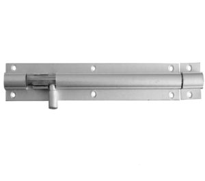 Straight Aluminium Barrel Bolt (Various Sizes), Satin Anodised Aluminium