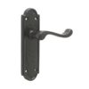 Turnberry Lever Latch Door Handle - 100x75mm - Black Antique Finish