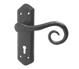 Royal Door Handles On Backplate, Black Antique (sold in pairs)