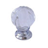 Pumpkin Glass Cupboard Door Knob, Polished Chrome