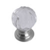 Pumpkin Glass Cupboard Door Knob, Satin Chrome