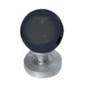 Black Coloured Plain Ball Glass Mortice Door Knob, Satin Chrome (sold in pairs)