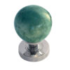 Jade Green Marble Mortice Door Knob, Polished Chrome (sold in pairs)