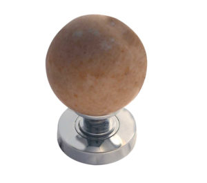 Sunset Red Marble Mortice Door Knob, Polished Chrome (sold in pairs)