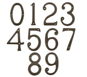 Screw Fix Numerals (0-9), Dark Bronze