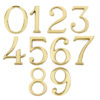Pin Fix Numerals (0-9), Polished Brass