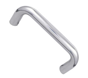 D Shaped Pull Handles (19mm or 22mm Bar Diameter) Bolt Through Fixing, Polished Stainless Steel