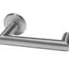 Carina Door Handles On Round Rose, Satin Stainless Steel (sold in pairs)