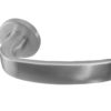 Nebula Door Handles On Round Rose, Satin Stainless Steel (sold in pairs)