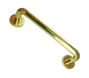 Pull Handle On Rose (225mm OR 305mm c/c), Polished Brass
