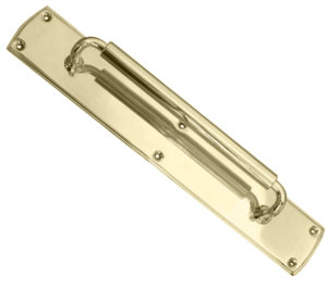 Chatsworth Pull Handle On Backplate (380mm OR 460mm), Polished Brass