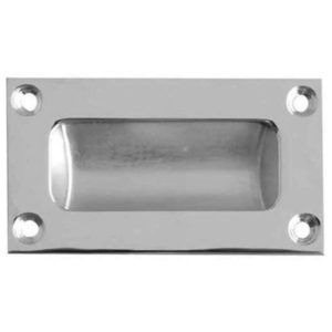 Flush Pull - 100x38mm - Satin Chrome Polished