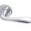 Reguitti Classic Door Handles On Round Rose, Polished Chrome (sold in pairs)