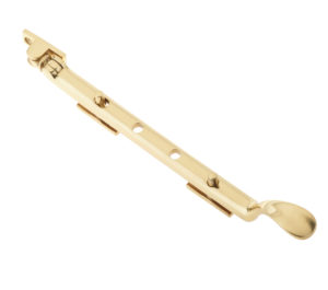 Heavy Casement Spoon End Window Stay (8", 10" Or 12"), Polished Brass