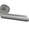 Mariani Scan Door Handles On Round Rose, Satin Chrome (sold in pairs)