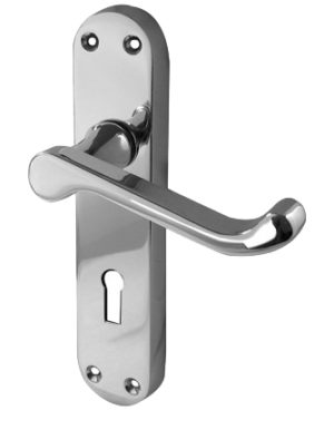 Abbey Polished Or Satin Chrome Door Handles