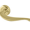 Paja Goccia Door Handles On Bevelled Round Rose, Polished Brass (sold in pairs)