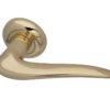 Paja Alladin Door Handles On Bevelled Round Rose, Polished Brass (sold in pairs)