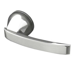 Paja Artica Door Handles On Round Rose, Polished Chrome (sold in pairs)