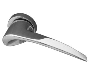 Paja Spiral Door Handles On Round Rose, Polished Chrome (sold in pairs)