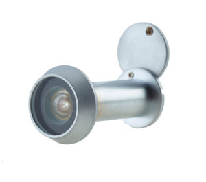 200 Degree Door Viewer With Intumescent Strip, Satin Chrome