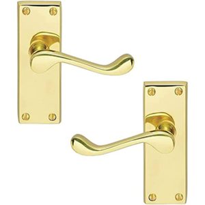 Victorian Door Handle – 118mm x 40mm - Polished Brass Finish