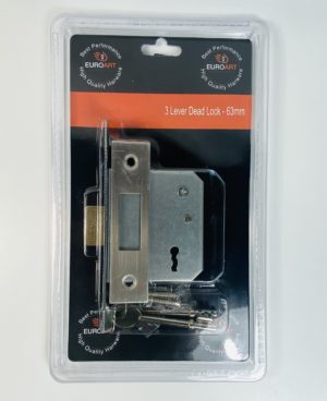 3 Lever Deadlock - 63mm - Satin Stainless Steel Finish