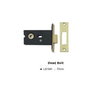 Door Deadbolt - 70mm - Electro Brassed Finish
