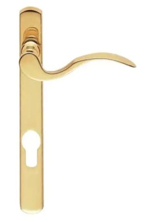 Narrow Plate - Scroll Lever Furniture (70mm C/C) Finish Polished Brass