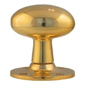 Oval Mortice Door Knob - 56mm - Polished Brass