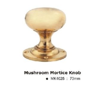 Mushroom Mortice Door Knobs- 56mm- Polished Brass