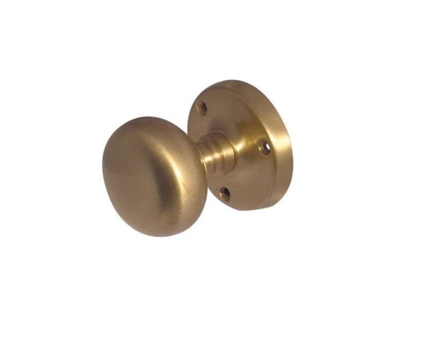 Mushroom Mortice Door Knobs- 56mm- Satin Brass