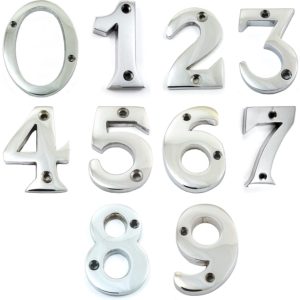 Door Numbers (0-9) - 75mm - Polished Chrome Finish