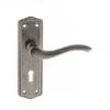 Atlantic Warwick Old English Door Handles On Backplate, Distressed Silver - OE178DS (sold in pairs)