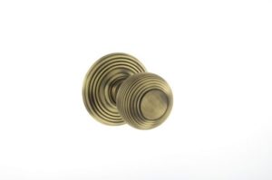 Atlantic Old English Ripon Solid Brass Reeded Mortice Knob, Matt Antique Brass - OE50RMKMAB (sold in pairs)