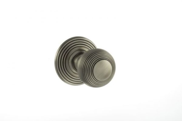 Atlantic Old English Ripon Solid Brass Reeded Mortice Knob, Matt Gun Metal - OE50RMKMBN (sold in pairs)