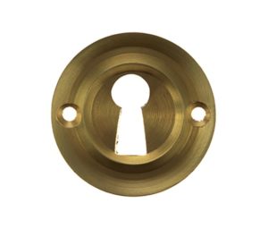 Atlantic Old English Solid Brass Standard Profile Round Escutcheon, Satin Brass - OERKESB (sold in pairs)
